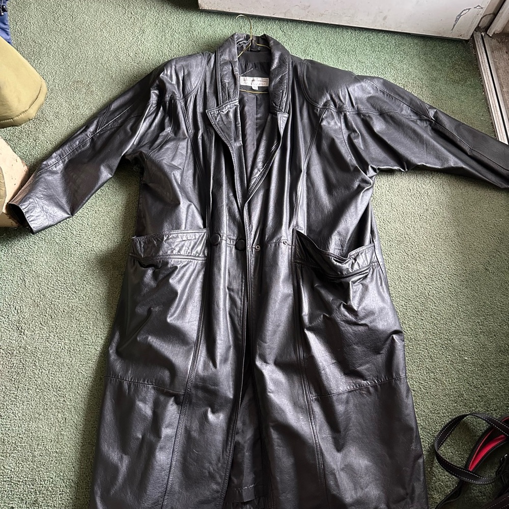 Vintage 1980’s Maggie Lawrence leather trench coat